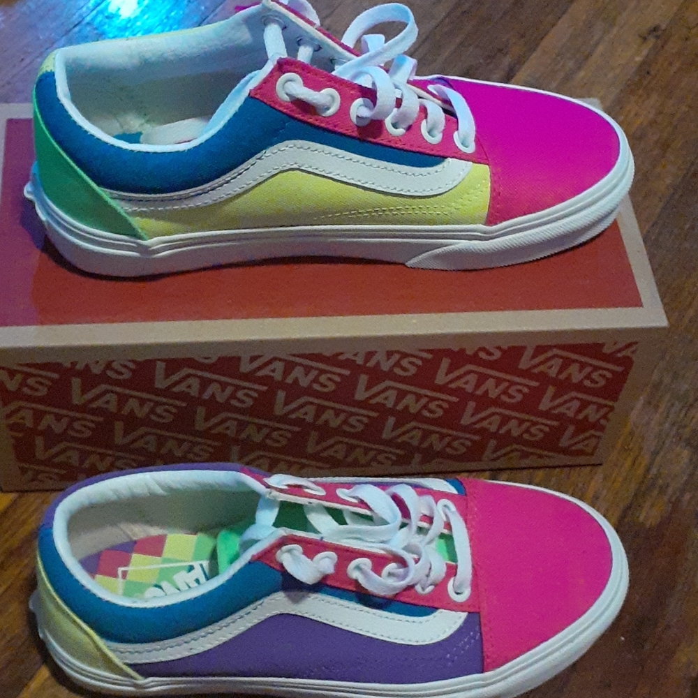 Van's multi colored shoes